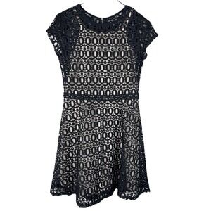 Amy Byer Girls Dress Size 16 Black Lace Crochet Overlay Holiday Party (XL)